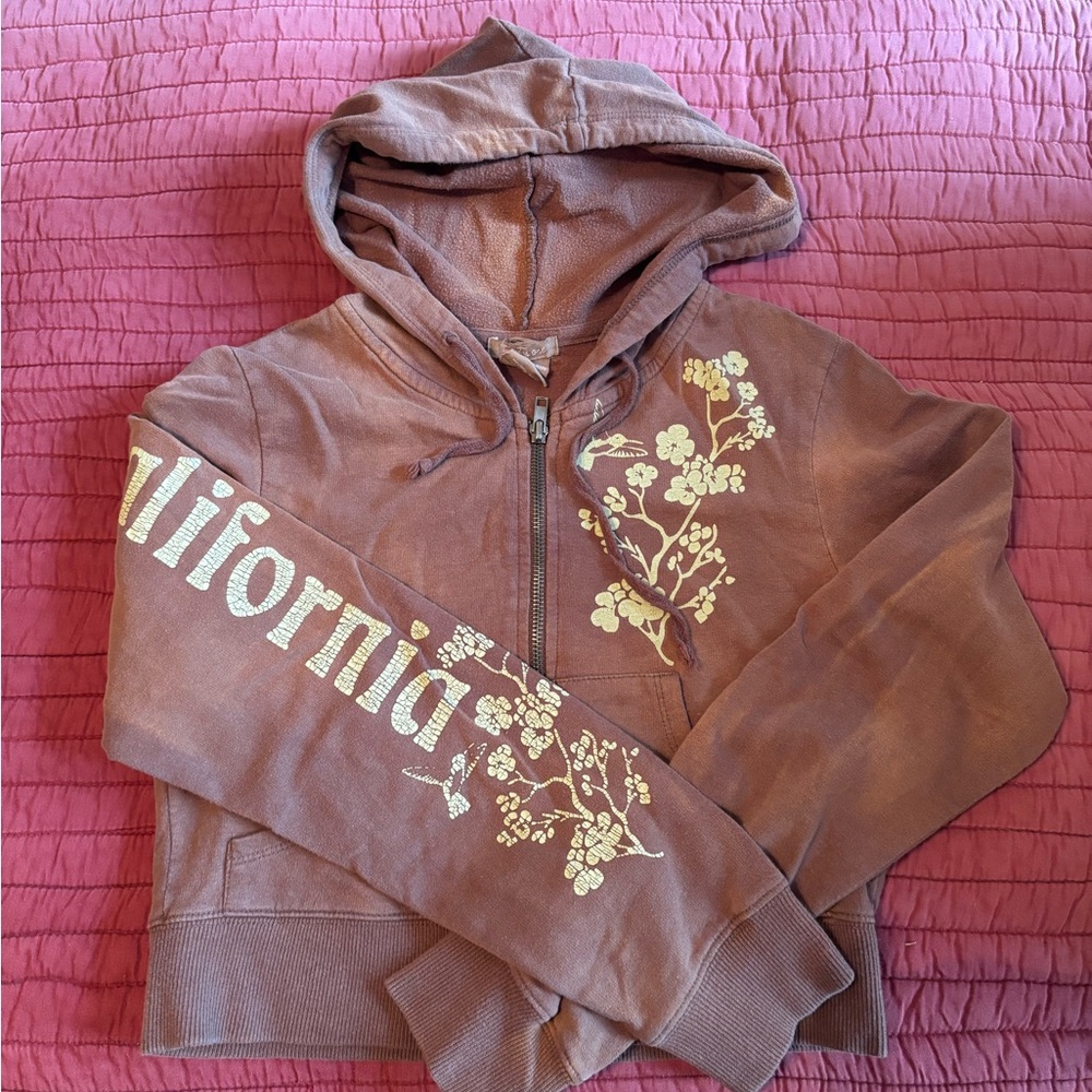 Forever 21 Brown Crop Hoodie